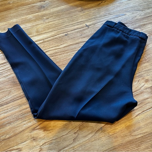 APC Paris Women’s Navy Trousers Menswear Style High Rise Pleated Front Straight - Picture 1 of 10